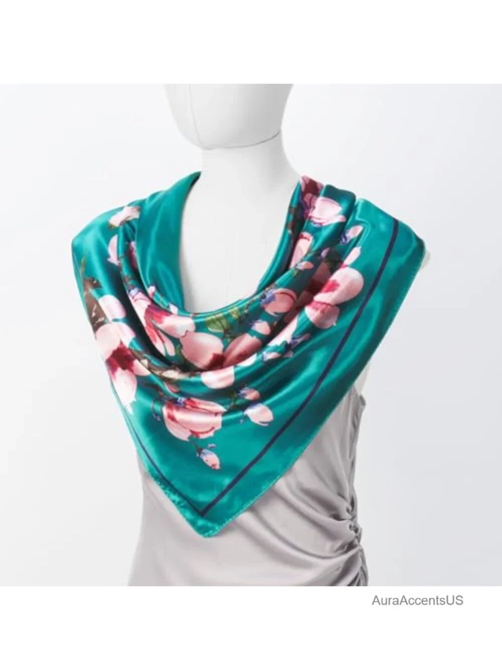 35x35 Satin Feel Large Square Scarf for Hair Wrapping and Sleeping Bandana